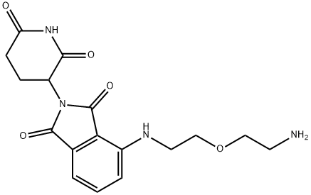 4-((2-(2-aminoethoxy)ethyl)amino)-2-(2,6-dioxopiperidin-3-yl)isoindoline-1,3-dione Struktur