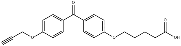 5-(4-(4-(Prop-2-yn-1-yloxy)benzoyl)phenoxy)pentanoic acid Struktur
