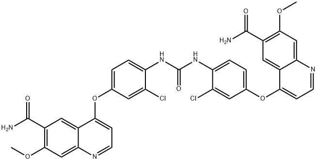 4,4'-[羰基双[亚氨基（3-氯-4,1-亚苯基）氧基]]双[7-甲氧基-6-喹啉甲酰胺],2143930-75-8,结构式