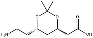2-((4S,6S)-6-(2-aminoethyl)-2,2-dimethyl-1,3-dioxan-4-yl)acetic acid Struktur