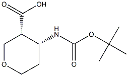 (3R,4R)-4-((tert-butoxycarbonyl)amino)tetrahydro-2H-pyran-3-carboxylic acid Structure