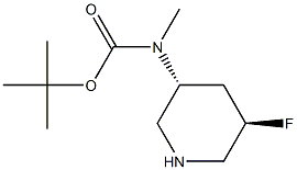 tert-butyl ((3R,5R)-5-fluoropiperidin-3-yl)(methyl)carbamate Struktur