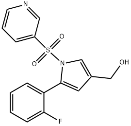 (5-(2-fluorophenyl)-1-(pyridin-3-ylsulfonyl)-1H-pyrrol-3-yl) methanol 化学構造式