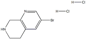 3-溴-5,6,7,8-四氢-1,7-萘啶二盐酸,2177267-75-1,结构式