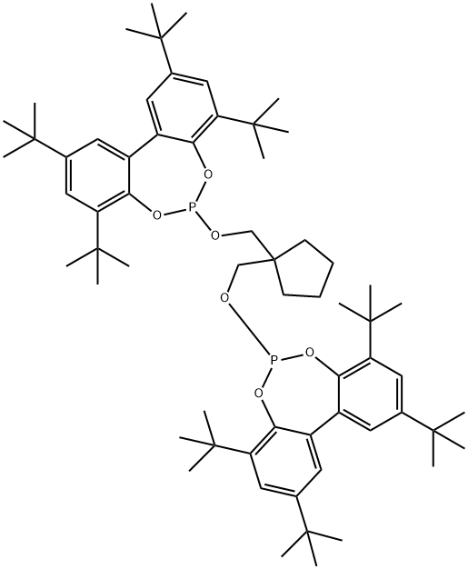 6,6'-((cyclopentane-1,1-diylbis(methylene))bis(oxy))bis(2,4,8,10-tetra-tert-butyldibenzo[d,f][1,3,2]dioxaphosphepine) Structure