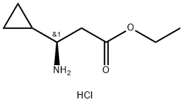 ethyl (R)-3-amino-3-cyclopropylpropanoate hydrochloride, 2193052-23-0, 结构式
