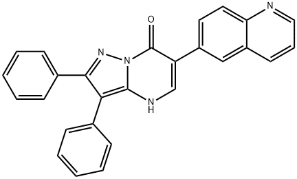 2,3-diphenyl-6-(quinolin-6-yl)pyrazolo[1,5-a]pyrimidin-7(4H)-one 结构式
