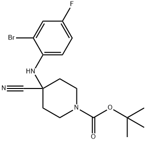 tert-butyl4-((2-bromo-4-fluorophenyl)amino)-4-cyanopiperidine-1-carboxylate* Structure