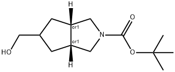 TERT-BUTYL (3AR,5S,6AS)-5-(HYDROXYMETHYL)HEXAHYDROCYCLOPENTA[C]PYRROLE-2(1H)-CARBOXYLATE 结构式