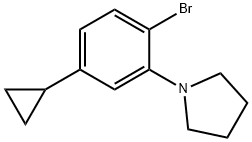 1-(2-bromo-5-cyclopropylphenyl)pyrrolidine, 2222934-80-5, 结构式