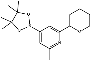 2-methyl-6-(tetrahydro-2H-pyran-2-yl)-4-(4,4,5,5-tetramethyl-1,3,2-dioxaborolan-2-yl)pyridine, 2223003-24-3, 结构式