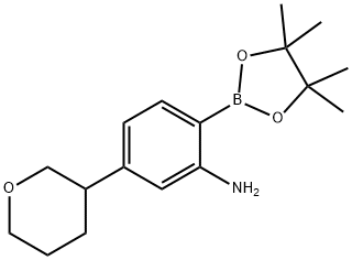 5-(tetrahydro-2H-pyran-3-yl)-2-(4,4,5,5-tetramethyl-1,3,2-dioxaborolan-2-yl)aniline Struktur