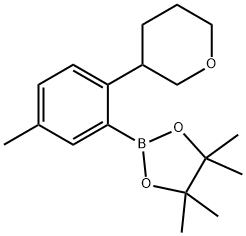 4,4,5,5-tetramethyl-2-(5-methyl-2-(tetrahydro-2H-pyran-3-yl)phenyl)-1,3,2-dioxaborolane Struktur
