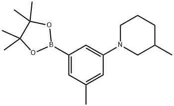 3-methyl-1-(3-methyl-5-(4,4,5,5-tetramethyl-1,3,2-dioxaborolan-2-yl)phenyl)piperidine Structure