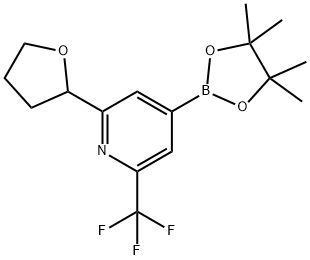 2-(tetrahydrofuran-2-yl)-4-(4,4,5,5-tetramethyl-1,3,2-dioxaborolan-2-yl)-6-(trifluoromethyl)pyridine, 2223009-65-0, 结构式