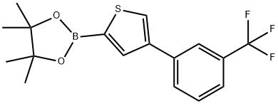 4-(3-Trifluoromethylphenyl)thiophene-2-boronic acid pinacol ester 化学構造式