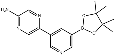 5-(5-Aminopyrazin-2-yl)pyridine-3-boronic acid pinacol ester Structure