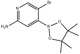 2-Amino-5-bromopyridine-4-boronic acid pinacol ester, 2223027-23-2, 结构式