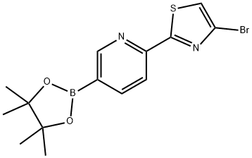 6-(4-Bromothiazol-2-yl)pyridine-3-boronic acid pinacol ester 结构式