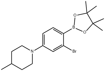 2-Bromo-4-(4-methylpiperidin-1-yl)phenylboronic acid pinacol ester, 2223033-02-9, 结构式