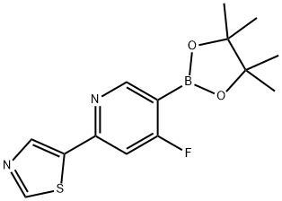4-Fluoro-2-(thiazol-5-yl)pyridine-5-boronic acid pinacol ester Structure