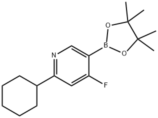 2-cyclohexyl-4-fluoro-5-(4,4,5,5-tetramethyl-1,3,2-dioxaborolan-2-yl)pyridine Struktur