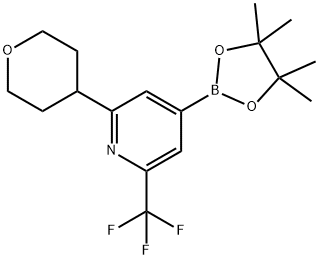 2-(tetrahydro-2H-pyran-4-yl)-4-(4,4,5,5-tetramethyl-1,3,2-dioxaborolan-2-yl)-6-(trifluoromethyl)pyridine|