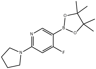 4-Fluoro-2-(pyrrolidino)pyridine-5-boronic acid pinacol ester Structure