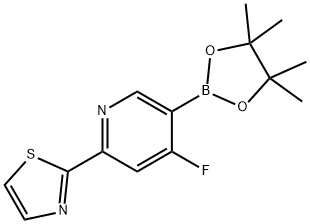 4-Fluoro-2-(thiazol-2-yl)pyridine-5-boronic acid pinacol ester Structure