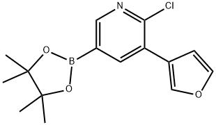 6-Chloro-5-(3-furyl)pyridine-3-boronic acid pinacol ester Struktur