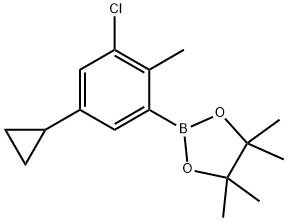 2-Methyl-3-chloro-5-cyclopropylphenylboronic acid pinacol ester Structure