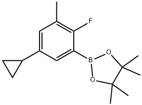 2-Fluoro-3-methyl-5-cyclopropylphenylboronic acid pinacol ester Struktur