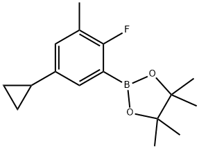 2-Fluoro-3-methyl-5-cyclopropylphenylboronic acid pinacol ester 结构式