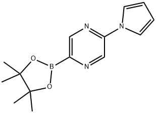 2-(1H-pyrrol-1-yl)-5-(4,4,5,5-tetramethyl-1,3,2-dioxaborolan-2-yl)pyrazine Struktur