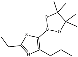 4-(n-Propyl)-2-ethylthiazole-5-boronic acid pinacol ester 结构式