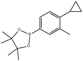 2-(4-环丙基-3-甲基苯基)-4,4,5,5-四甲基-1,3,2-二氧硼杂环戊烷, 2223040-46-6, 结构式