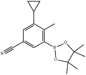 2-Methyl-5-cyano-3-cyclopropylphenylboronic acid pinacol ester,2223040-47-7,结构式