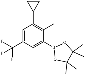 2-Methyl-3-cyclopropyl-5-trifluoromethylphenylboronic acid pinacol ester 结构式