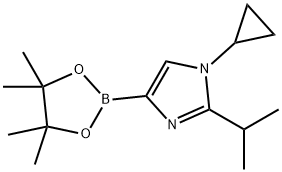1-cyclopropyl-2-isopropyl-4-(4,4,5,5-tetramethyl-1,3,2-dioxaborolan-2-yl)-1H-imidazole Struktur