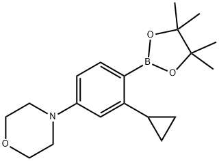4-(3-cyclopropyl-4-(4,4,5,5-tetramethyl-1,3,2-dioxaborolan-2-yl)phenyl)morpholine 结构式