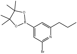 2-Bromo-6-(n-propyl)pyridine-4-boronic acid pinacol ester 化学構造式