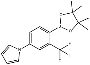 2-Trifluoromethyl-4-(1H-pyrrol-1-yl)phenylboronic acid pinacol ester Struktur