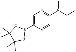 N-ethyl-N-methyl-5-(4,4,5,5-tetramethyl-1,3,2-dioxaborolan-2-yl)pyrazin-2-amine 结构式