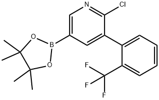 6-Chloro-5-(2-trifluoromethylphenyl)pyridine-3-boronic acid pinacol ester Struktur