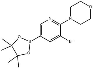 5-Bromo-6-(morpholino)pyridine-3-boronic acid pinacol ester Struktur