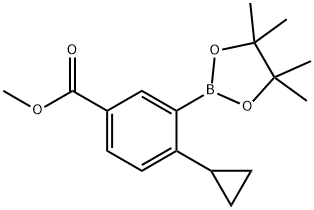 methyl 4-cyclopropyl-3-(4,4,5,5-tetramethyl-1,3,2-dioxaborolan-2-yl)benzoate Structure