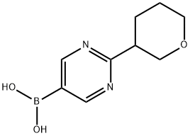 (2-(tetrahydro-2H-pyran-3-yl)pyrimidin-5-yl)boronic acid Structure