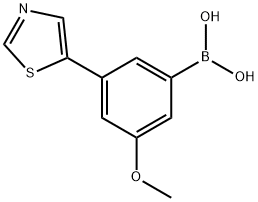 3-Methoxy-5-(thiazol-5-yl)phenylboronic acid 结构式