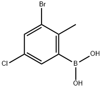 3-Chloro-5-bromo-6-methylphenylboronic acid Struktur