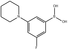 (3-fluoro-5-(piperidin-1-yl)phenyl)boronic acid, 2225155-90-6, 结构式